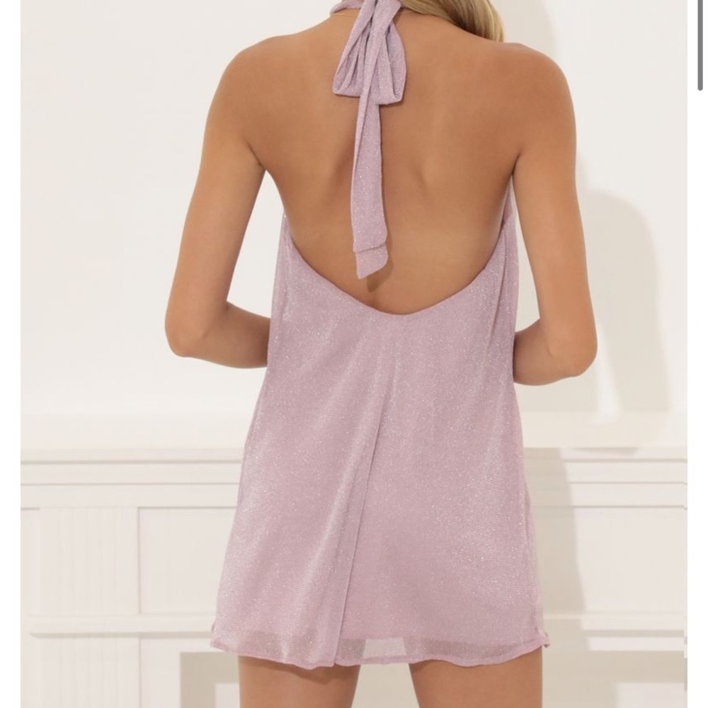 Lucy In the Sky Halter Mesh Sparkle Dress
